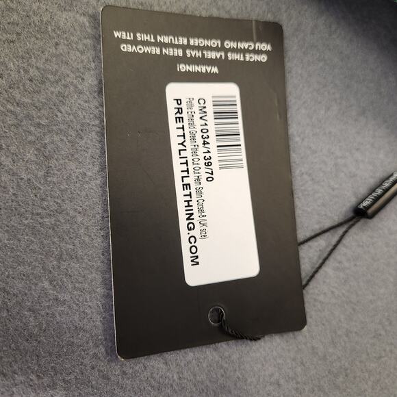 PRETTYLITTLETHING Corset Top Womens 4 Emerald Green Satin Fitted Cutout Hem NEW - Picture 3 of 10